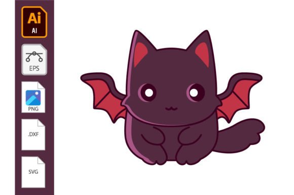 Download Cute Halloween Character Bat Cat - Halloween character Collection