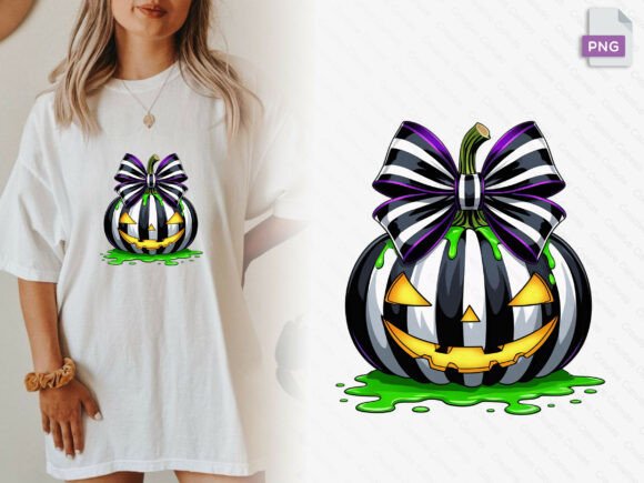 Download Gothic Striped Pumpkin with Green Slime Png - Png Collection