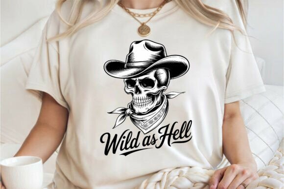 Download Cowboy Skeleton Wild As Hell Shirt PNG - Png Collection