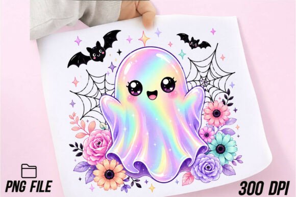 Download Cute Rainbow Ghost Halloween PNG - Png Collection