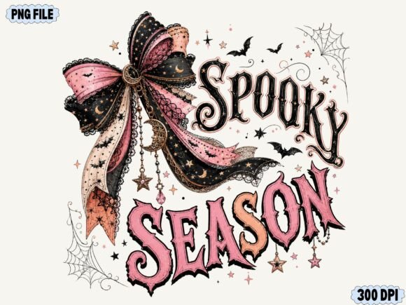 Download Pink Bow Gothic Spooky Season Png - Png Collection
